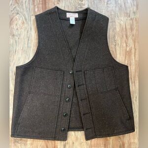 Vintage Filson Dark Brown Mackinaw Wool Vest